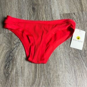 Body Glove Ibiza Audrey Low Rise Bikini Bottom Size Small Red